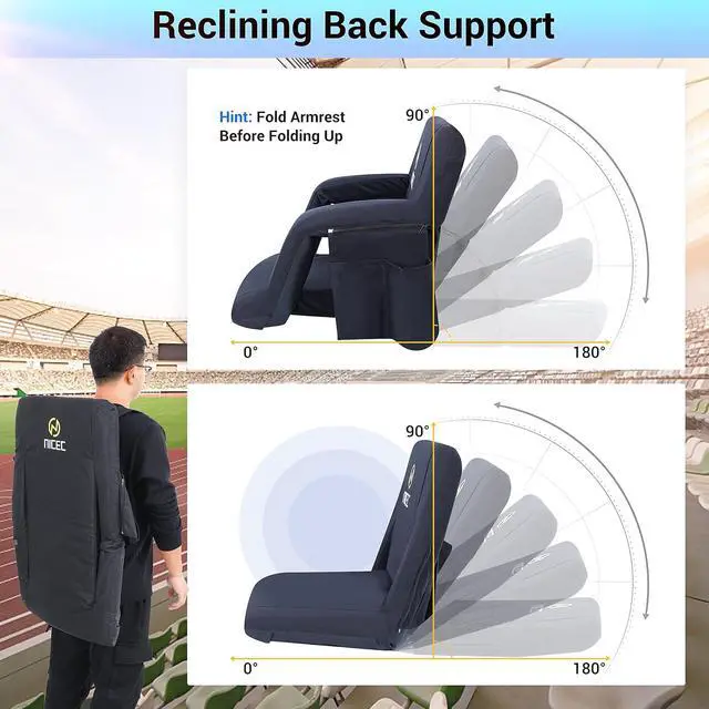 Alt view image 4 of 7 - Upgrade Stadium Seat (2 Pack) + Extra Thick Stadium Seat