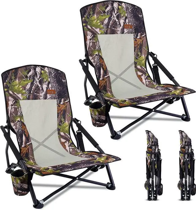 Main image of 2 Pack Low Hunting Chair + Folding Grill Table