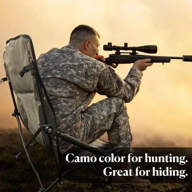 Alt view image 5 of 7 - Hunting Chair, Low Camping Chairs, Turkey Hunting Strutter Chair, Folding Backpacking with Cup Holder & Carry Strap Compact & Heavy Duty, Travel, Picnic (1 Pack)
