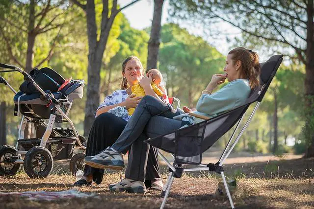 Alt view image 2 of 6 - Ultralight High Back Fold Camp Chair, Compact Collapsible Backpack Hiking Festival Carry Chair, Heavy Duty Outdoor, Travel, Picnic, with 2 Side Pockets, Pillow, Carry Bag (2 Black)