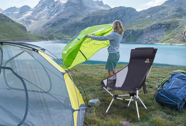 Alt view image 7 of 7 - Camping Shower Tent (2 Room) + High Back Folding Camping Chair (2-Pack)