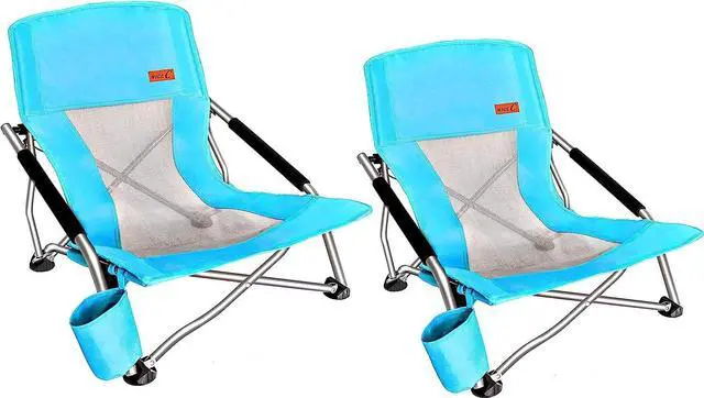 Main image of 2 Pack Low Beach Chair + Backpack Beach Chair with Umbrella