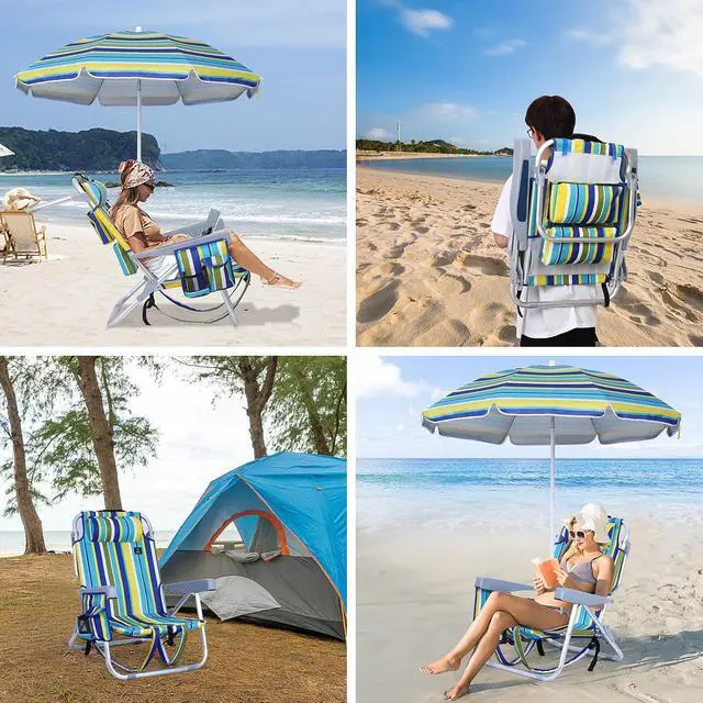 Alt view image 3 of 7 - Toddler Beach Chair, Baby Beach Chair, Kids Beach Chair, Kids Camping Chair 1-P + Chair Beach, Beach Chair with Umbrella, Backpack Beach Chair, Beach Chairs for Adults, Sand Chair, Cooler 1-P