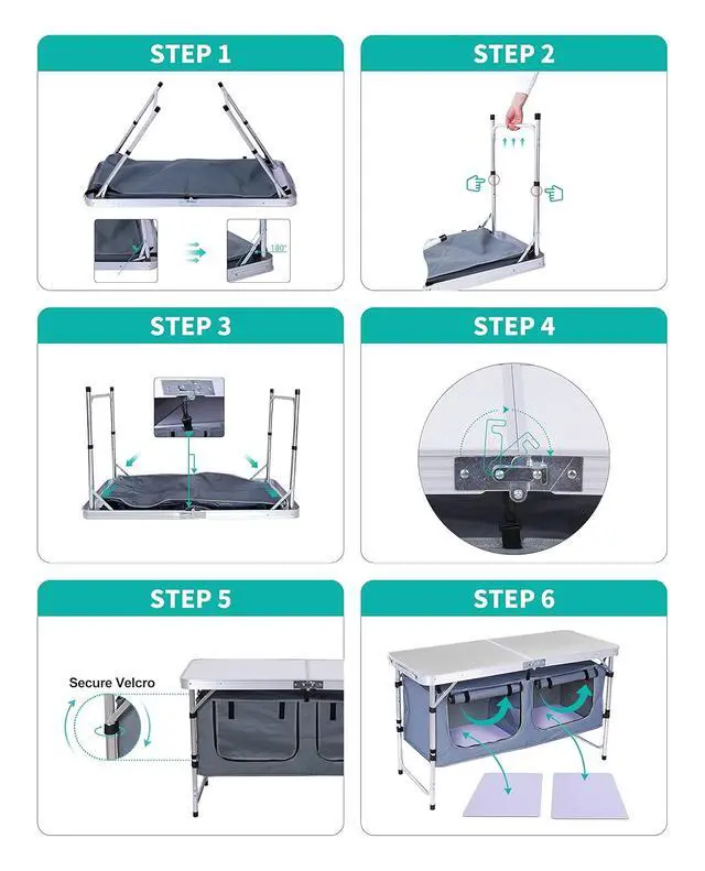 Alt view image 6 of 7 - Camping Storage Table + Grill Foldable Table