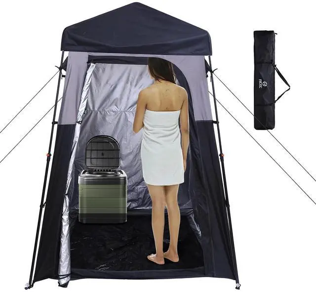 Alt view image 2 of 7 - Camping Shower Tent + Beach Chair with Umbrella Cooler