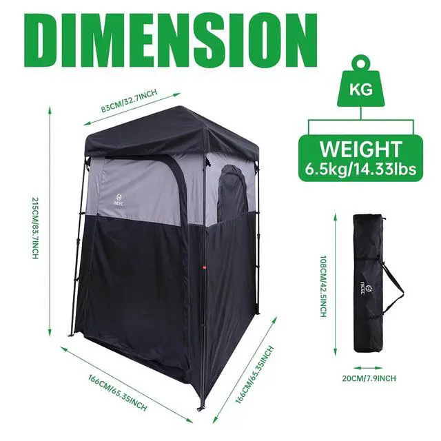 Alt view image 5 of 7 - Camping Shower Tent + Beach Chair with Umbrella Cooler