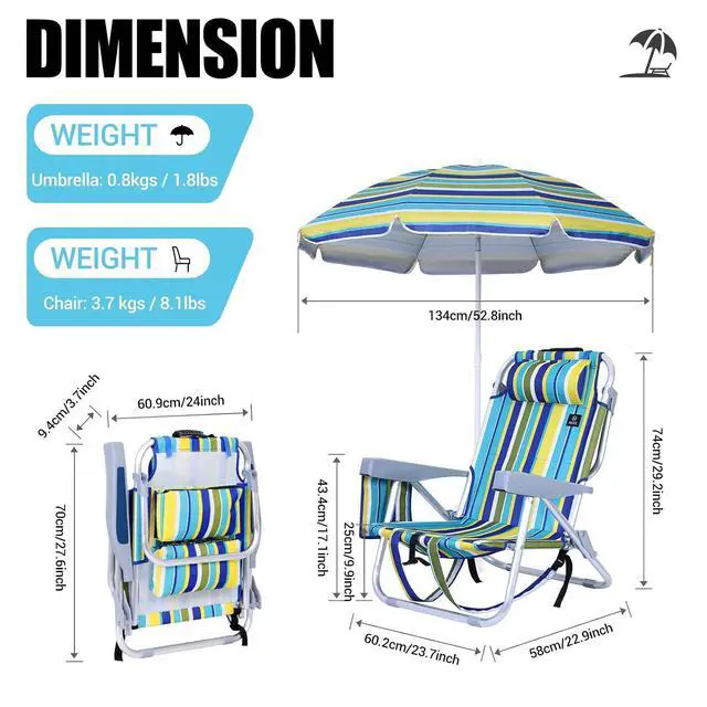 Alt view image 2 of 7 - Toddler Beach Chair, Baby Beach Chair, Kids Beach Chair, Kids Camping Chair 1-P + Chair Beach, Beach Chair with Umbrella, Backpack Beach Chair, Beach Chairs for Adults, Sand Chair, Cooler 1-P