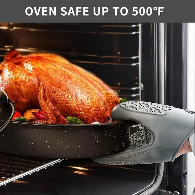 Alt view image 4 of 6 - Granite Roaster Pan, 19 Enameled Roasting Pan with Domed Lid. Oval Turkey Roaster Pot, Broiler Pan Great for Turkey, Chicken, Lamb, Vegetable. Dishwasher Safe Cookware Fit for 20Lb Turkey by