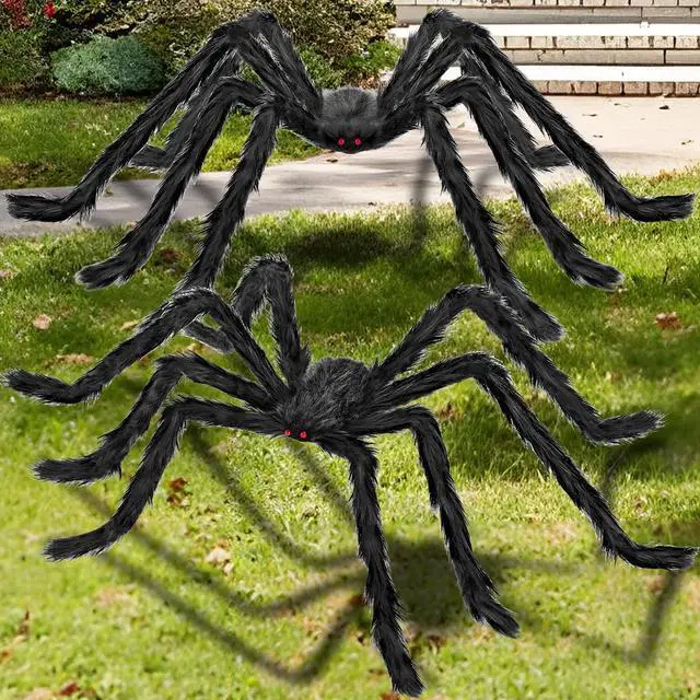 Main image of Halloween Decorations Outdoor and Indoor,2pcs 78" Giant Spider Decorations,Scary Large Spider Props for Yard Lawn,Halloween Party Decorations,Haunted House Decor,Black