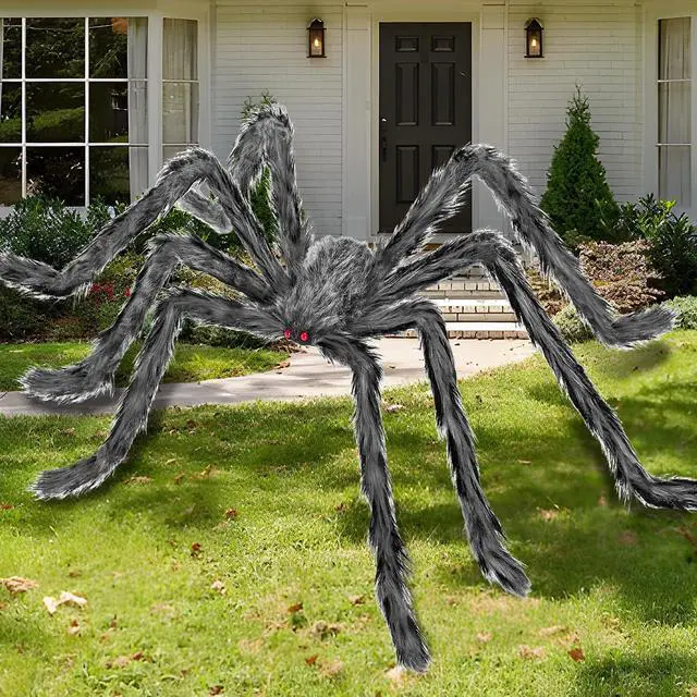 Main image of Halloween Decorations Outdoor and Indoor,78" Giant Spider Decorations,Scary Large Spider Props for Yard Lawn,Halloween Party Decorations,Haunted House Decor,Sliver