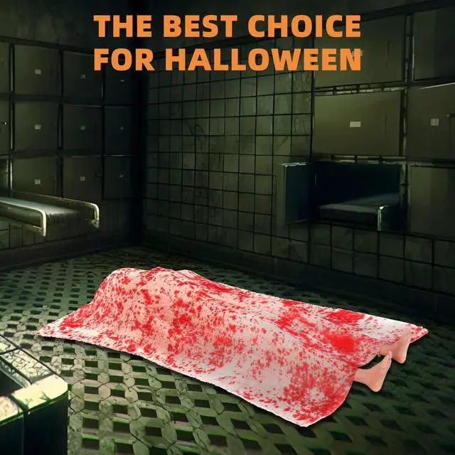 Alt view image 6 of 7 - Scary Halloween Decorations Outdoor and Indoor,The Grave Dead Victim Crime Scene Prop,Haunted House Decorations,Halloween Party Decor,Dead Body Halloween Prop for Yard.