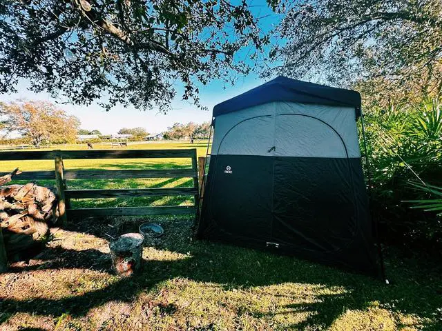 Alt view image 3 of 7 - Camping Shower Tent, Instant Pop Up Privacy Changing Tent, Outdoor Shower Enclosure, Toilet Tents, Camping Bathroom, Oversize (2 Room)