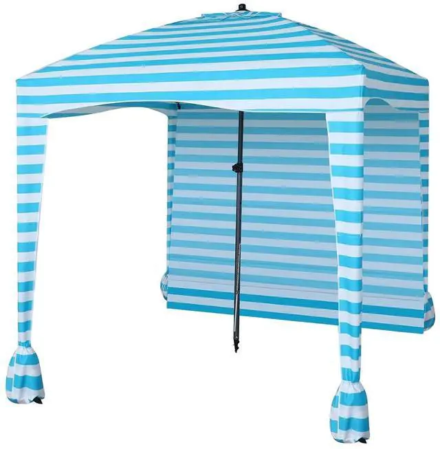 Main image of Beach Cabana Tent - Portable 6'x 6' with Detachable Wall, UPF 50+ UV Protection, Ultimate Sun Umbrella, Sun Shelter (Blue Stripe)