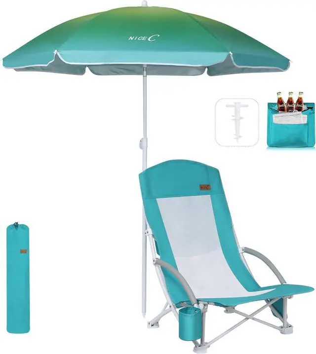 Main image of Camping Shower Tent + Beach Chair with Umbrella Cooler