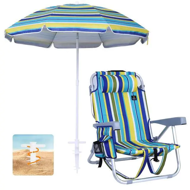 Alt view image 7 of 7 - Camping Shower Tent+Beach Chair w/Umbrella