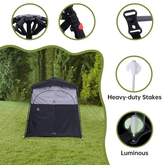 Alt view image 4 of 7 - 2 Room Instant Pop-Up Camping Shower Tent + Oversized Double Camping Chair