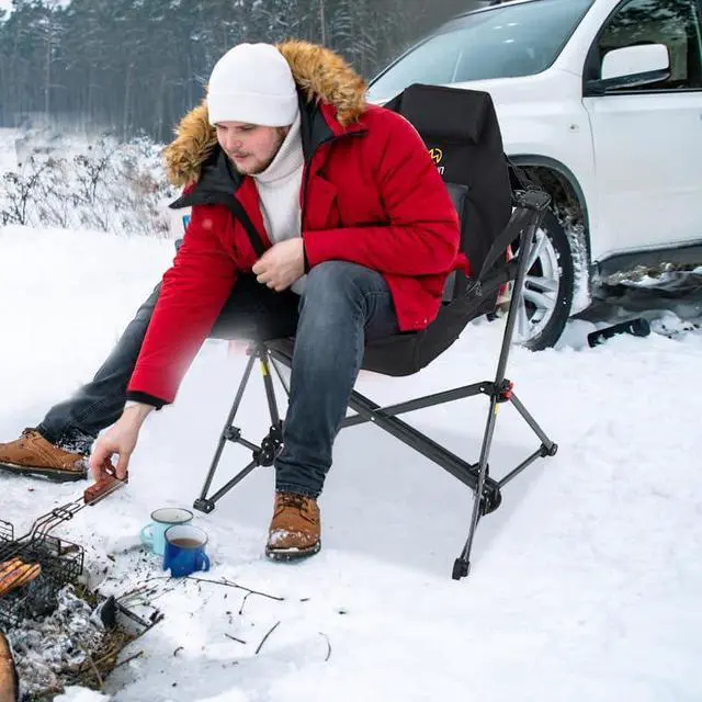 Alt view image 4 of 7 - Grill Table, Outdoor Grill Table, Camping Table, Tailgate Table Adjustable Height & Width + Hammock Camping Chair with Footrest, Heated Camping Chair, Hammock Camping Chair, Camping Chair Rocker 1-P