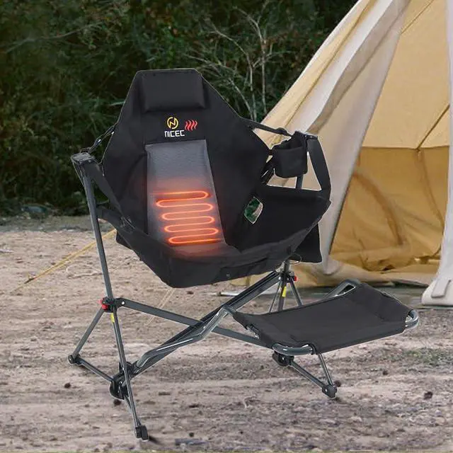 Alt view image 5 of 7 - Grill Table, Outdoor Grill Table, Camping Table, Tailgate Table Adjustable Height & Width + Hammock Camping Chair with Footrest, Heated Camping Chair, Hammock Camping Chair, Camping Chair Rocker 1-P