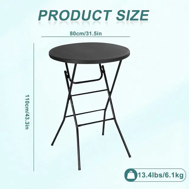 Alt view image 3 of 7 - Plastic Picnic Table, 31.5" Folding Round Tables, with Detachable Legs, Waterproof Camping Kitchen Table, 3 Organizers, Carry Bag