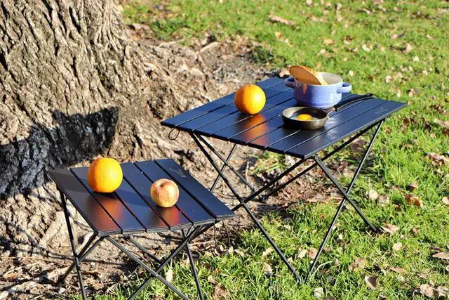 Alt view image 4 of 5 - Camping Table, Camp Table, Folding Table, Beach Table, Roll up Foldable Collapsible, Aluminum Ultralight Compact with Carry Bag for Outdoor, Picnic, Cooking, Festival, Indoor, Office