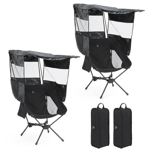 Alt view image 4 of 7 - Chair with Canopy, USB, Type-C&DC Charging Cable Included Camping Chair with Canopy, Ultralight Umbrella Chairs