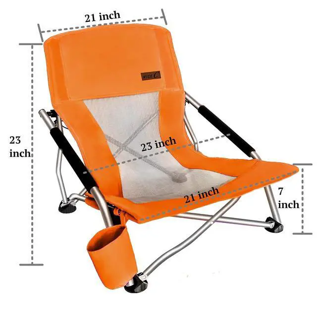 Alt view image 3 of 7 - Cooler Beach Table + Low Beach Chairs for Adults 2 Pack