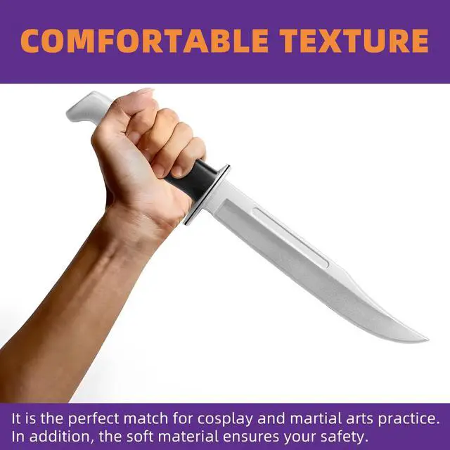 Alt view image 4 of 7 - 13.5" Halloween Fake Rubber Knife,Halloween Cosplay Knife Prop,Martial Arts Safe Practice Knives,Plastic Halloween Decorations.