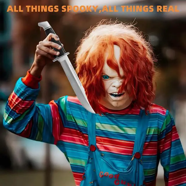 Alt view image 7 of 7 - 13.5" Halloween Fake Rubber Knife,Halloween Cosplay Knife Prop,Martial Arts Safe Practice Knives,Plastic Halloween Decorations.