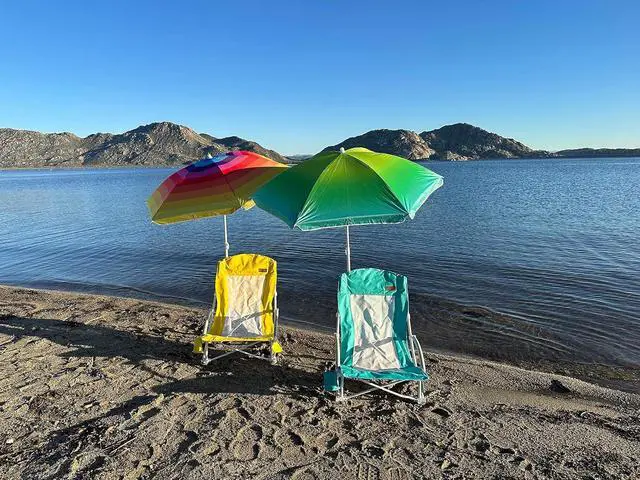 Alt view image 2 of 7 - Camping Outdoor Kitchen Station + Beach Chair with Cooler and Umbrella