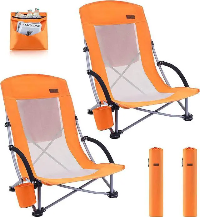 Main image of 2 Backpack Beach Chair with Umbrella + 2 Pack Beach Chair with Cooler