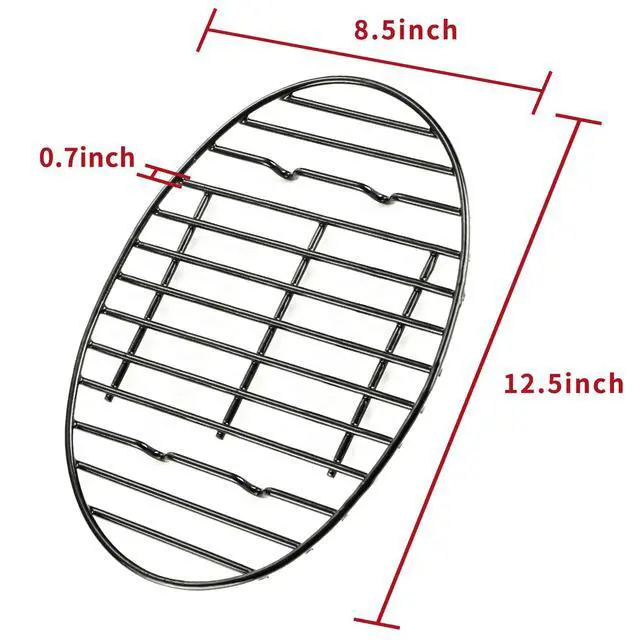 Alt view image 2 of 6 - Roasting Rack with Integrated Feet, Cooling Drying Rack Kitchen Rack With Enameled Coating, PTFE Free, Great for Cooking, Roasting, Drying, Grilling, 12inch*8.5inch by