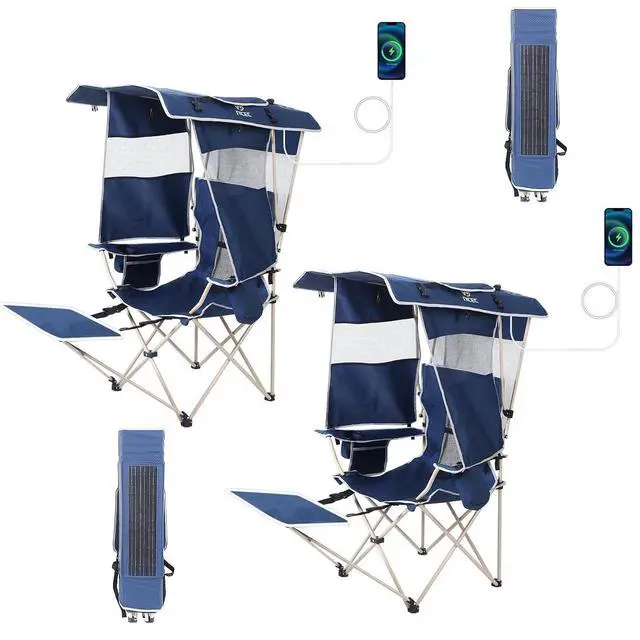 Alt view image 6 of 7 - Chair with Canopy, USB, Type-C&DC Charging Cable Included Camping Chair with Canopy, Ultralight Umbrella Chairs