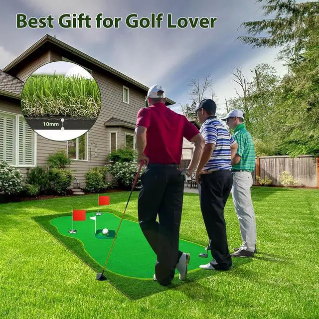 Alt view image 2 of 7 - Putting Green Indoor, Putting Green, Golf Simulators for Home, Golf Putting Mat, Putting Mat Putting Green Outdoor, Challenge Putting Cup, 3 Holes, Flags, and Slope
