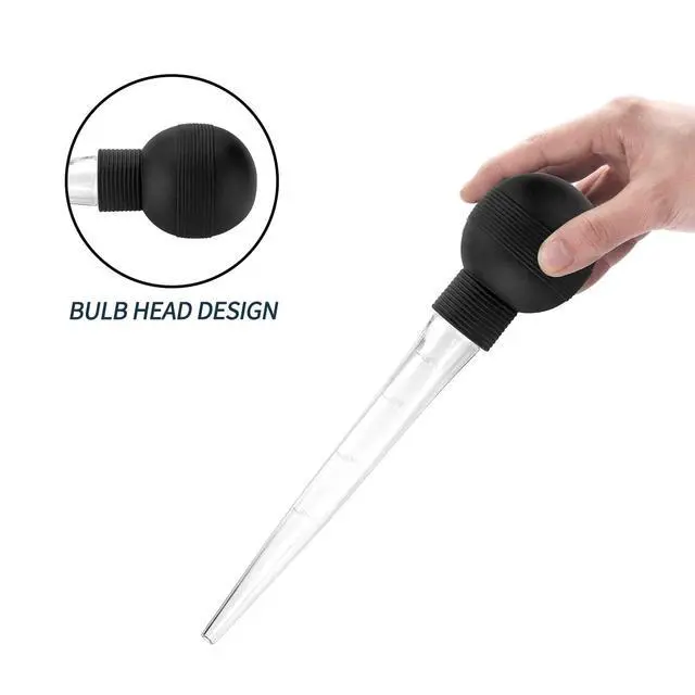 Alt view image 5 of 6 - Turkey Baster With Cleaning Brush, Baster Syringe for Home Baking and Roaster Turkey, Include Detachable Food Grade Bulb with Double Scales for BBQ Grill Baking Kitchen Cooking