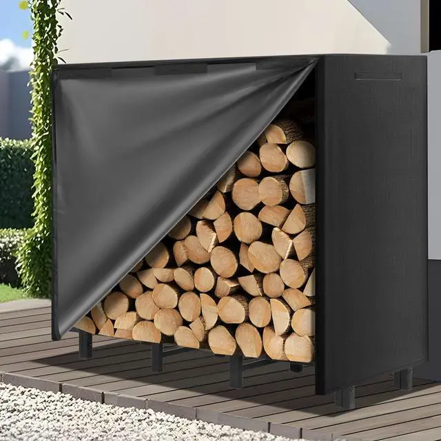 Main image of 4FT Firewood Rack Outdoor with Cover, Heavy Duty Adjustable Firewood log Storage & Holder, Wood Pile Lumber Storage Rack Stacking Outside for Courtyard Patio.
