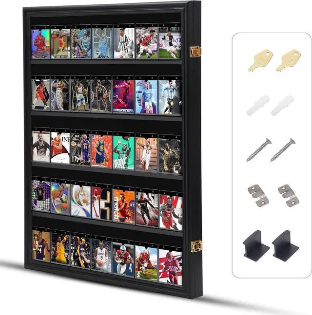 Main image of Jersey Frame Display Cases, with Picture Slots, Jersey Shadow Box Display Case, 98% UV Protection + Baseball Card Display Case, Sports Card Holder, 35 Cards, Lockable