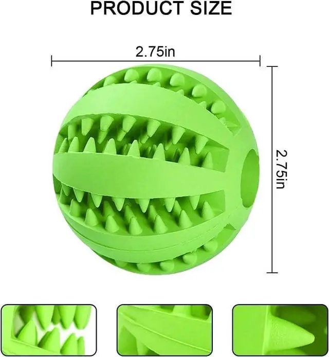 Alt view image 4 of 4 - Dog Toy Ball for Aggressive chewers, Nontoxic Durable Interactive Dog Treat Ball Toys for Dogs Breeds, Natural Clean Teeth Brush