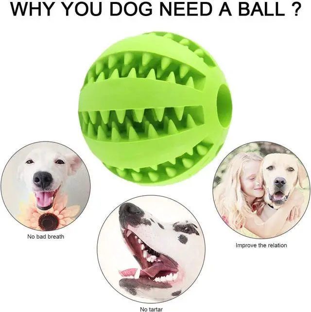Alt view image 3 of 4 - Dog Toy Ball for Aggressive chewers, Nontoxic Durable Interactive Dog Treat Ball Toys for Dogs Breeds, Natural Clean Teeth Brush