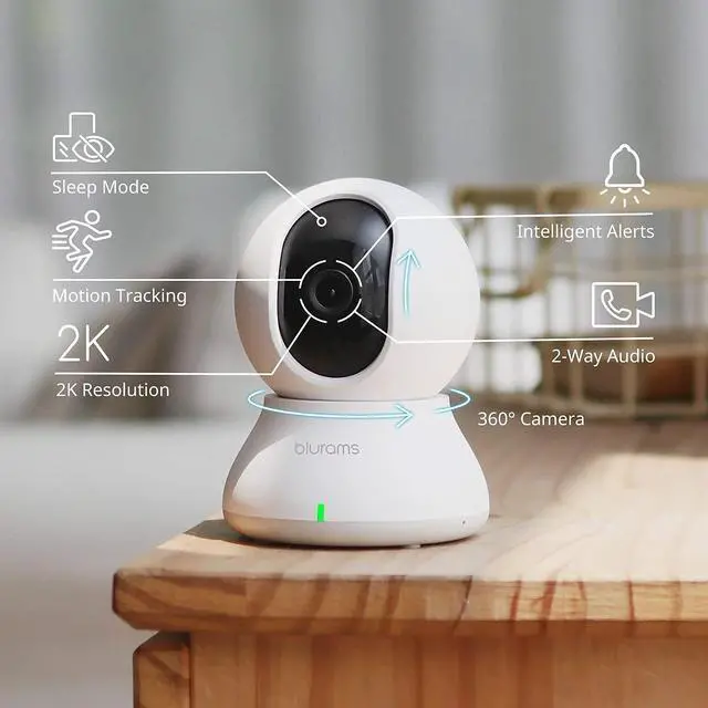 Alt view image 2 of 7 - Cameras for Home Security 3Pcs, Security Camera 2K, Indoor Camera for Home/Baby/Dog, Motion Tracking, IR Night Vision, 2-Way Audio, Siren, Compatible with Alexa & Google Assistant & IFTTT