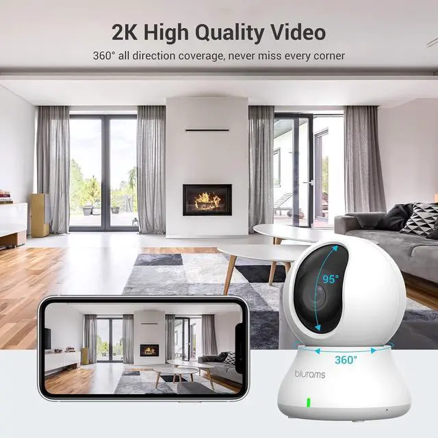 Alt view image 3 of 7 - Cameras for Home Security 3Pcs, Security Camera 2K, Indoor Camera for Home/Baby/Dog, Motion Tracking, IR Night Vision, 2-Way Audio, Siren, Compatible with Alexa & Google Assistant & IFTTT