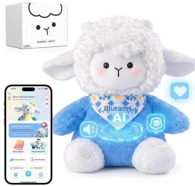 Main image of Baamy AI Talking Plush Toy for Kids, Interactive Lamb Stuffed Animal with Real-Time Voice Chat, Memory & Emotional Companion, Squeeze-to-Talk, Rechargeable, Soft Gift for Boys & Girls Age 3+