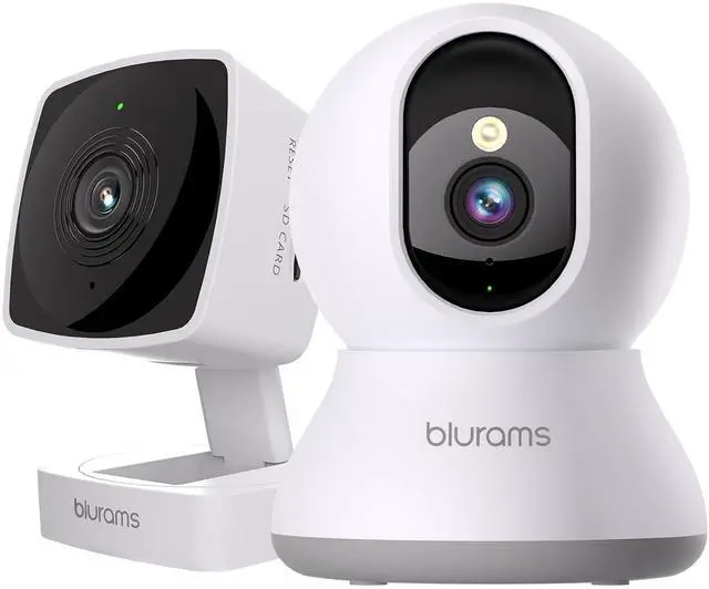 Main image of 2K Security Camera Bundle Set, Indoor Camera and PTZ Pet Camera w/Motion Tracking, 2-Way Audio, IR Night Vision, Siren, Compatible with Alexa