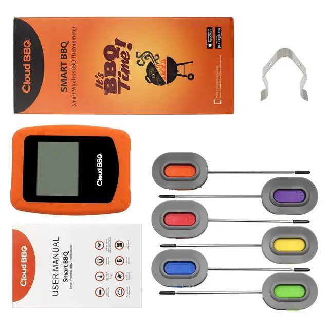 Alt view image 7 of 7 - Wireless Meat Thermometer, Digital Grill Thermometer for Grilling Smart APP Control with 6 Stainless Steel Probes, Bluetooth Grill BBQ Meat Thermometer Kitchen Meat, Support iOS & Android