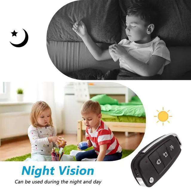 Alt view image 5 of 7 - Security Camera Hidden Camera 1080P Car Key Spy Cam Portable DVR Hidden Cam with Night Vision/Motion Detection,Mini Video Recorder Pocket Security Cameras for Indoor/Outdoor No Needed WiFi No Audio