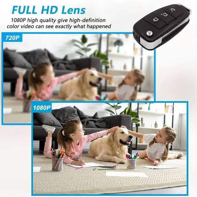 Alt view image 4 of 7 - Security Camera Hidden Camera 1080P Car Key Spy Cam Portable DVR Hidden Cam with Night Vision/Motion Detection,Mini Video Recorder Pocket Security Cameras for Indoor/Outdoor No Needed WiFi No Audio