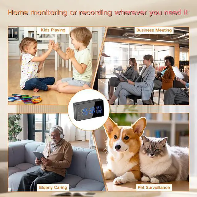 Alt view image 6 of 7 - WiFi Security Camera Hidden Camera Clock 1080P Alarm Clock Spy Camera with Motion Detection/Night Vision/120°Wide Angle,Wireless Secret Cameras Nanny Cam for Home/Office Surveillance-No Sound