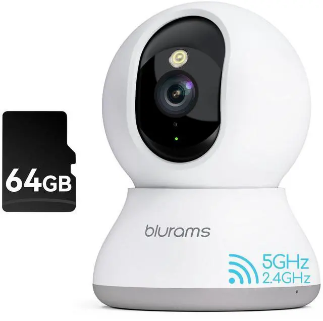 Main image of Security Camera 2K, Baby Monitor Dog Camera 360-degree for Home Security (White + 64GB TF Card)