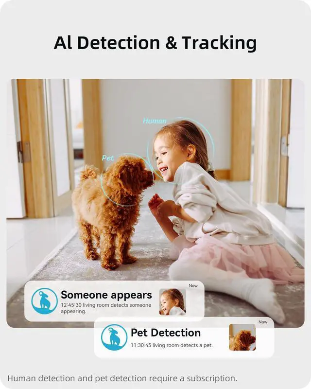 Alt view image 6 of 7 - Security Camera 2K, blurams Baby Monitor Dog Camera 360-degree for Home Security w/Smart Motion Tracking, Phone App, IR Night Vision, Siren, Works with Alexa & Google Assistant & IFTTT, 2-Way Audio
