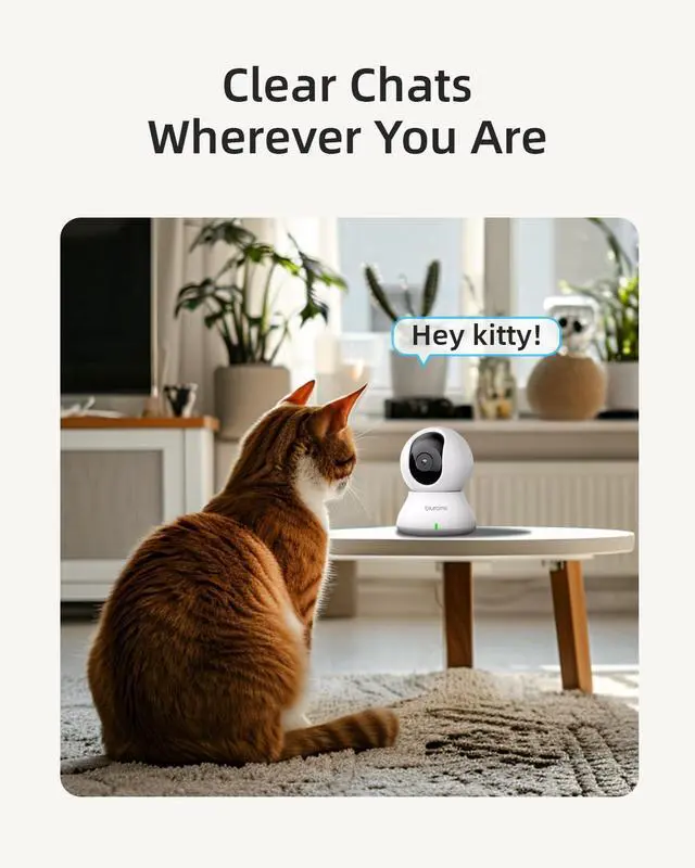 Alt view image 5 of 7 - Indoor Security Camera, 5GHz/2.4GHz Dual-Band, 2K PZT Pet Camera with Phone App, 360° Cameras for Home Security, 2-Way Audio, Motion Tracking, Night Vision, Siren, Cloud&SD