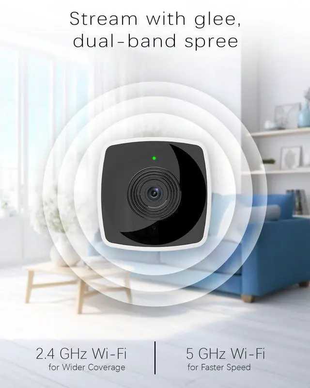 Alt view image 7 of 7 - 2.4G/5G Cameras for Home Security, 2K Pet Camera Indoor with Phone App, Window Security Camera w/Motion Detection, 2-Way Talk, IR Night Vision